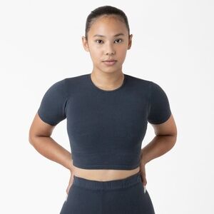 Garment Dye Short Sleeve Crop Top
